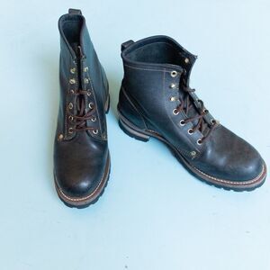 GBX Black Oil Resistant Lace Up Heavy Chunky Combat Boots Size Mens 10.5